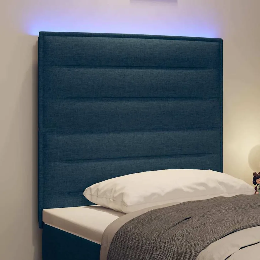 Tête de lit LED avec bandes LED Bleu 100 cm tissu - 4