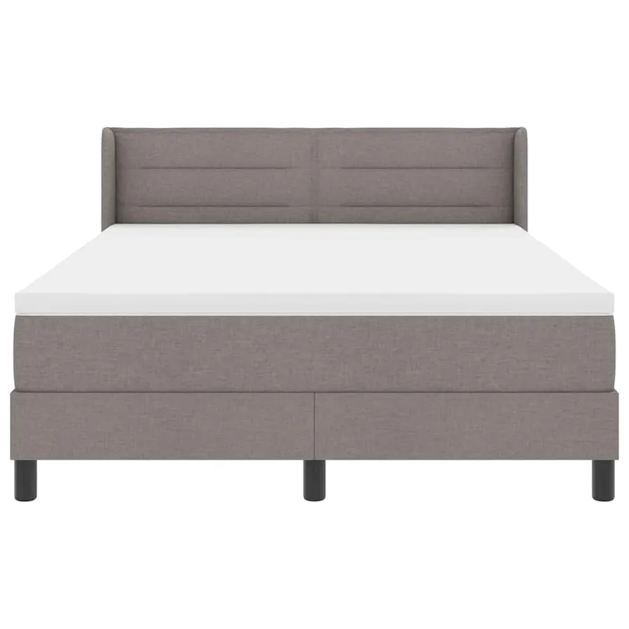Lit à ressorts avec tête de lit Taupe 200 x 140 cm tissu - 7