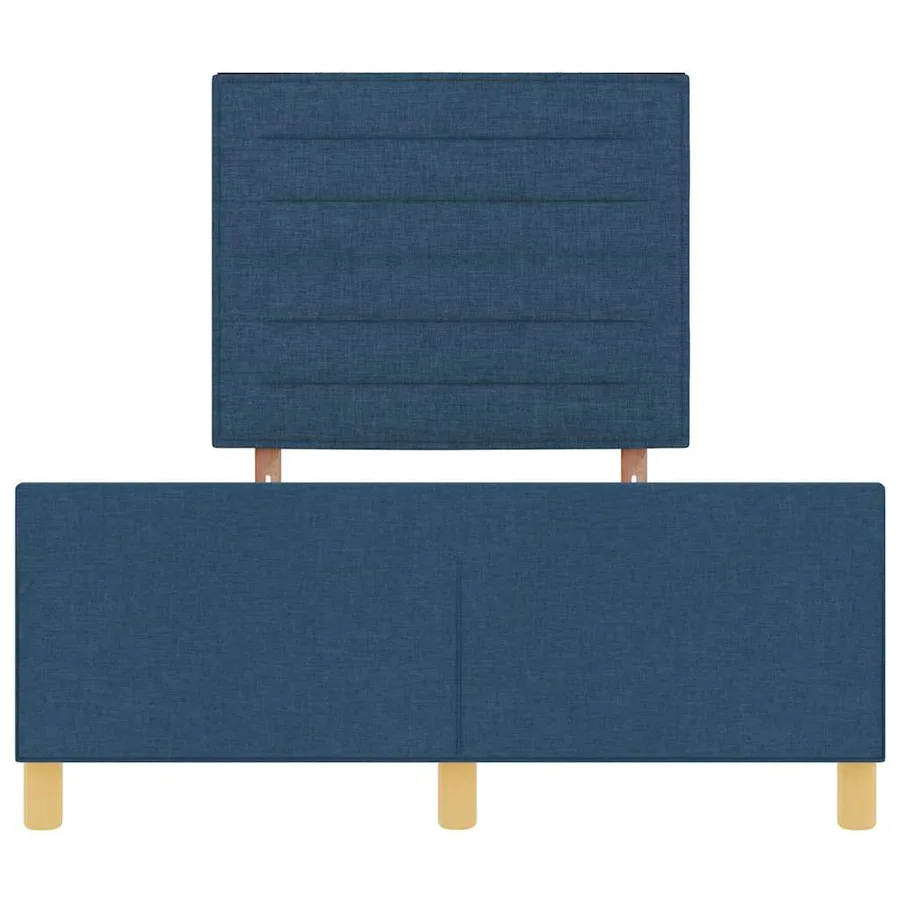 Cadre de lit avec tête de lit Bleu 120 x 200 cm tissu - 7