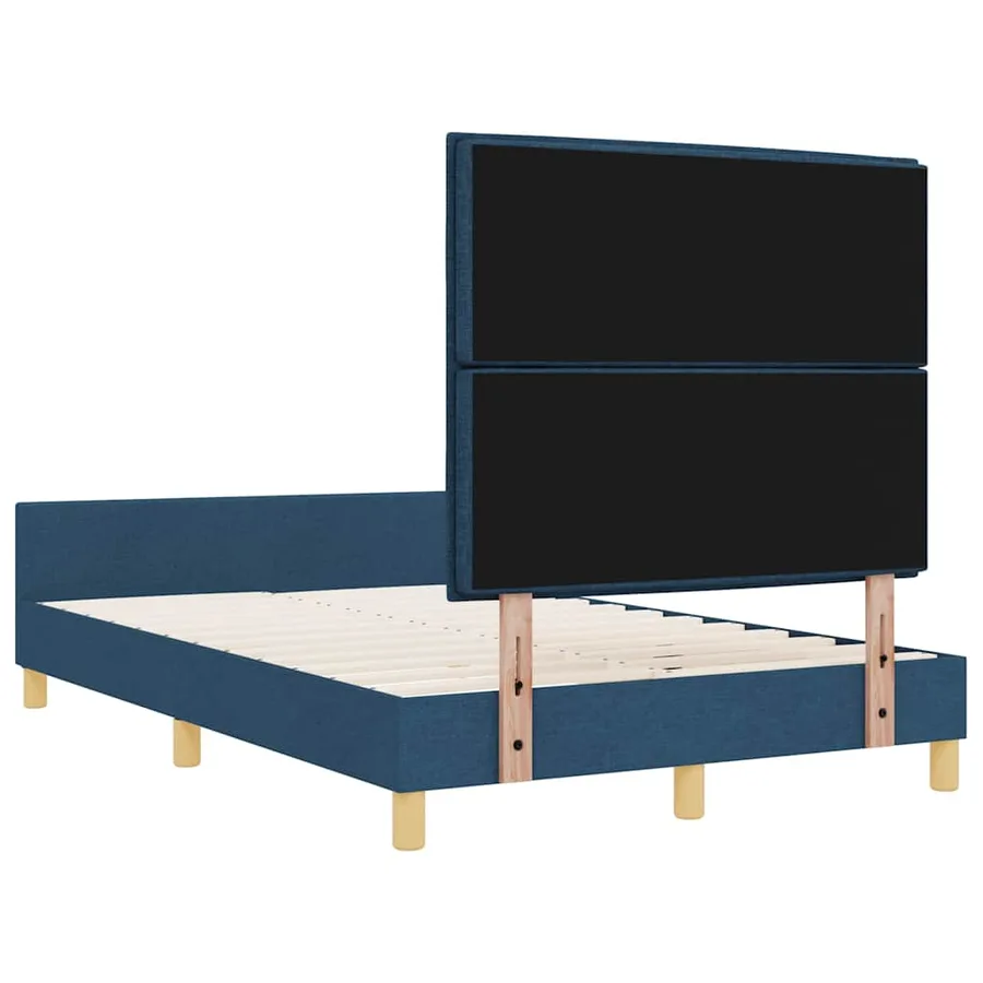 Cadre de lit avec tête de lit Bleu 120 x 200 cm tissu - 9