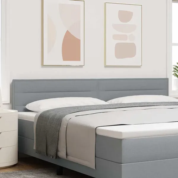 Tête de lit LED avec bandes LED Gris clair 200 cm tissu