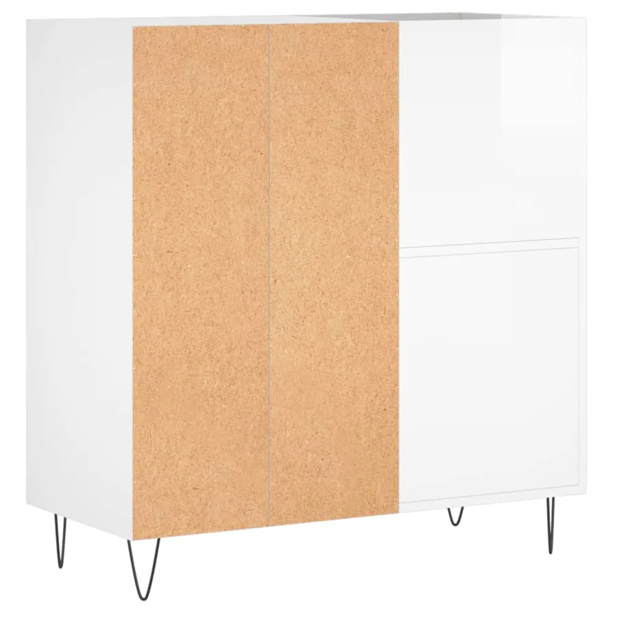 Armoire à disques blanc brillant 84,5x38x89cm bois d'ingénierie - 6