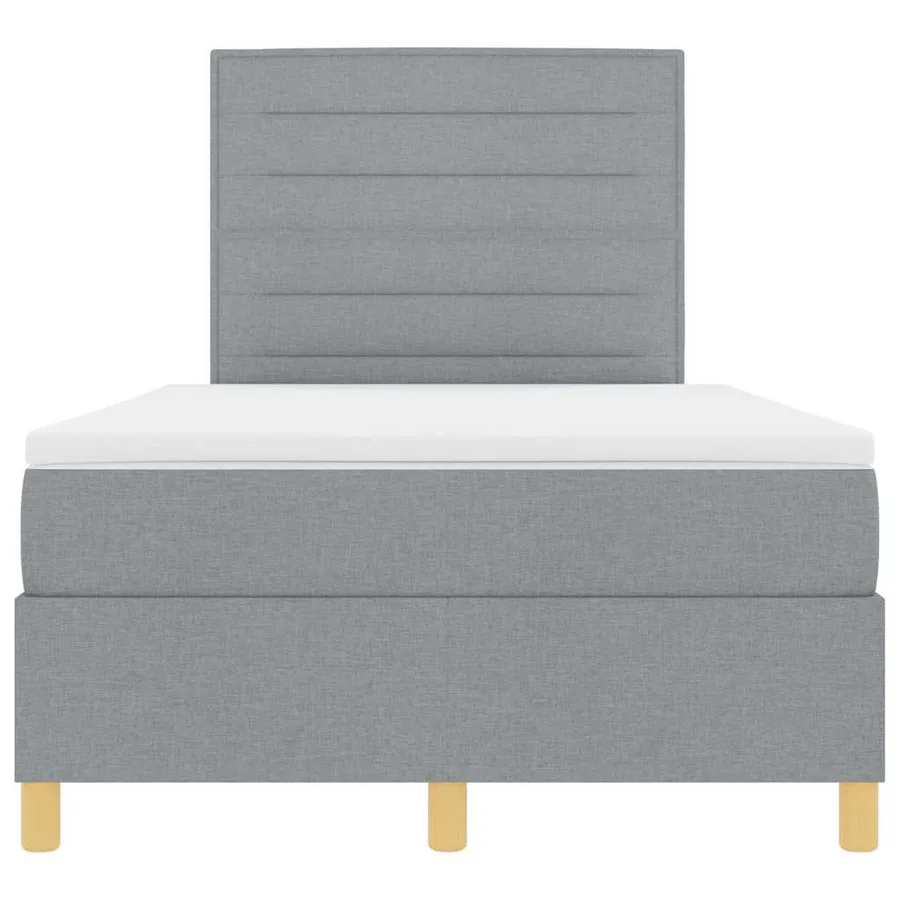 Lit à ressorts avec matelas Gris clair 120 x 200 cm tissu - 7