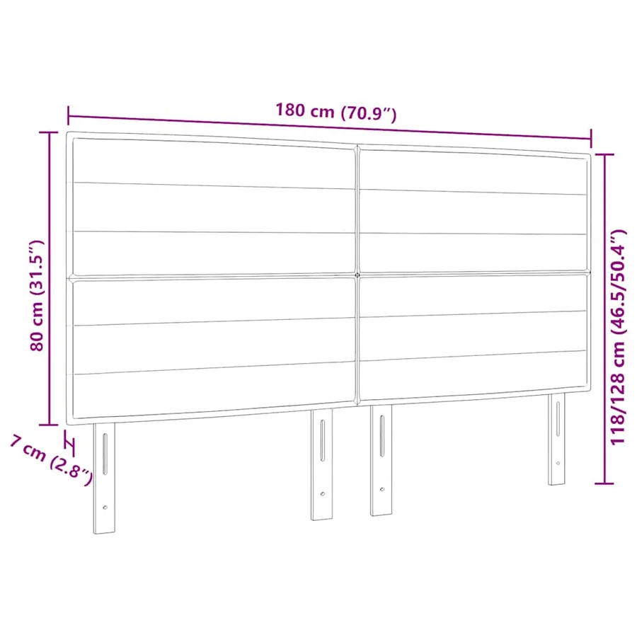 Tête de lit Crème 180 cm tissu - 9