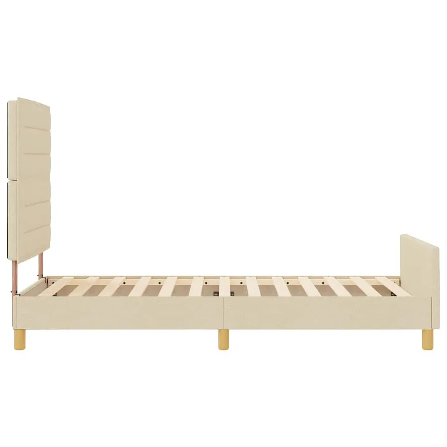Cadre de lit avec tête de lit Crème 90 x 190 cm tissu - 5