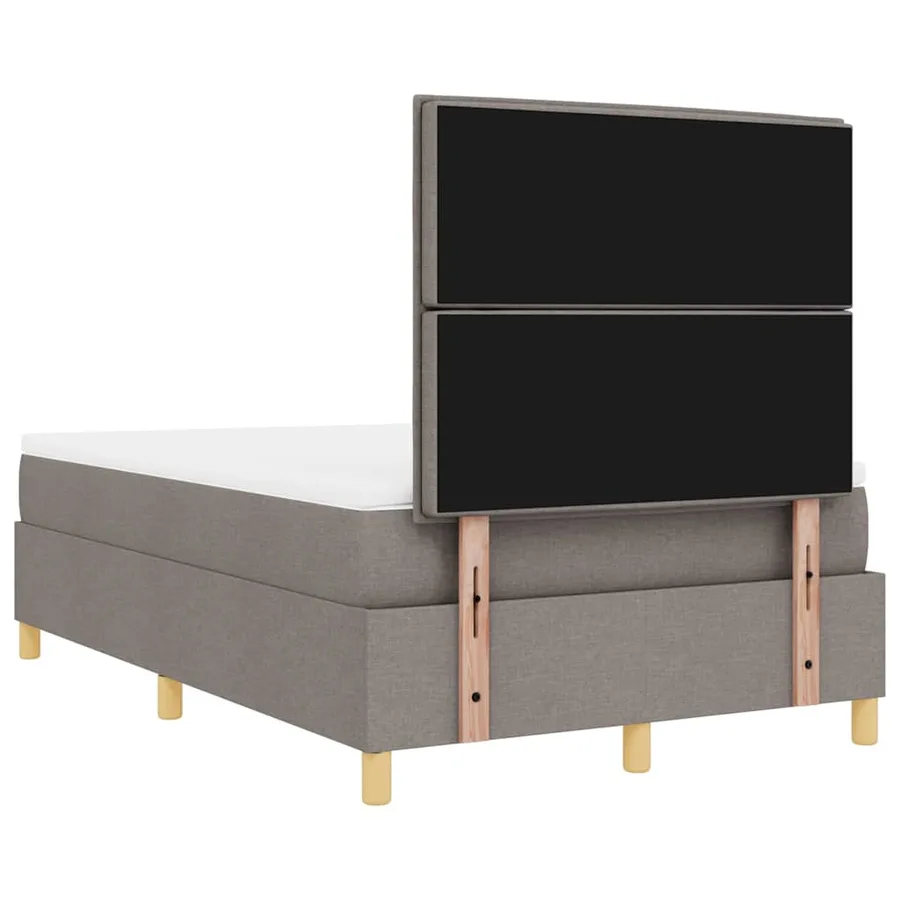 Lit à ressort LED avec matelas Taupe 120 x 200 cm tissu - 10