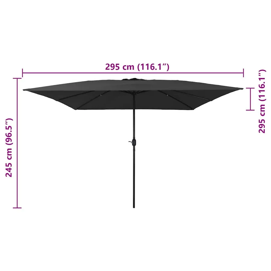 Parasol de jardin Anthracite 295 x 295 x 245 cm - 7