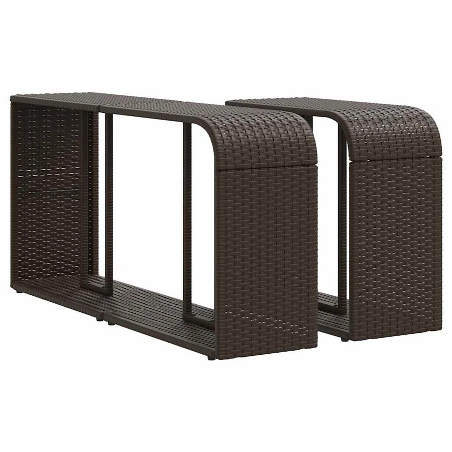 Ensemble de canapé de jardin 11 pcs avec coussins marron résine tressée - 8