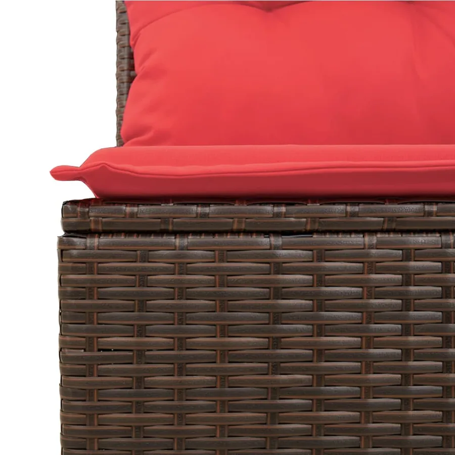Ensemble de canapé de jardin 6 pcs avec coussins marron résine tressée - 8