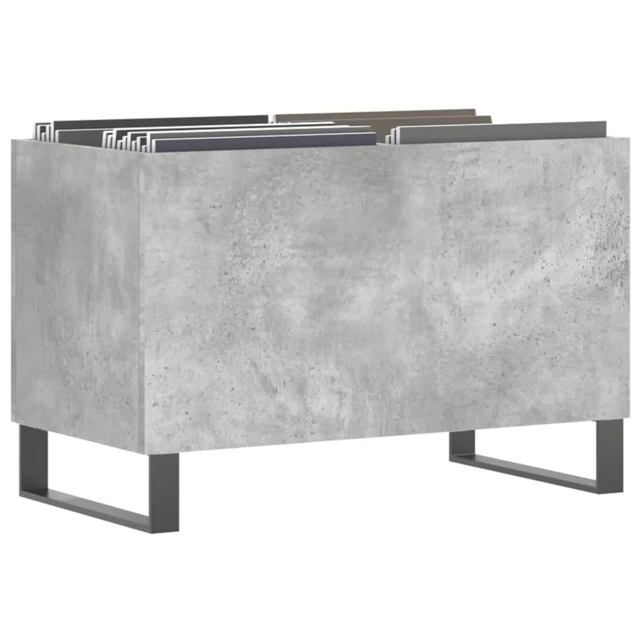 Armoire à disques gris béton 74,5x38x48 cm bois d'ingénierie - 3