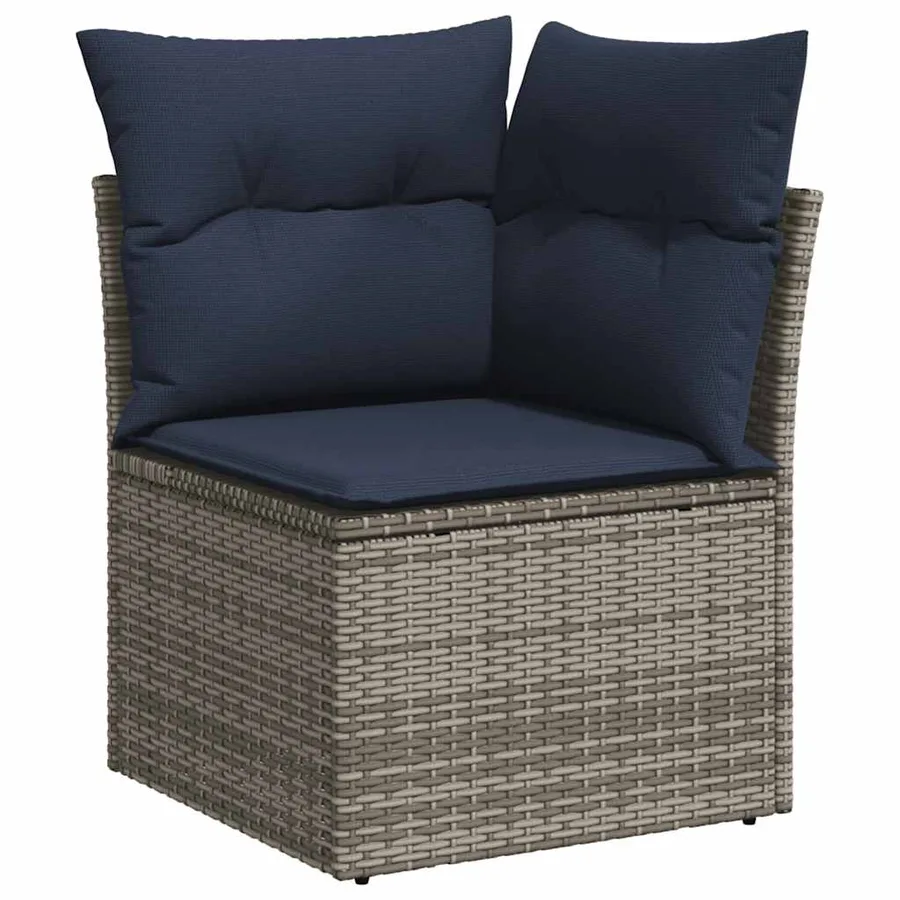 Ensemble de canapés de jardin 11 pcs et coussins rotin acacia - 6