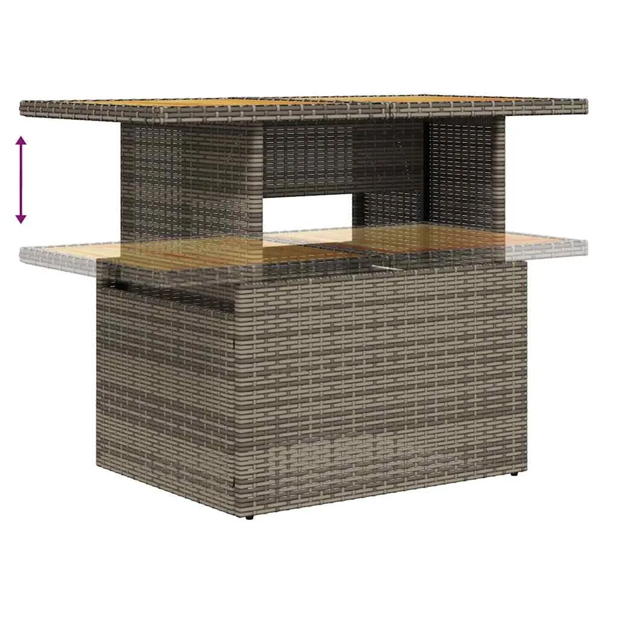 Ensemble de canapés de jardin 11 pcs et coussins rotin acacia - 9