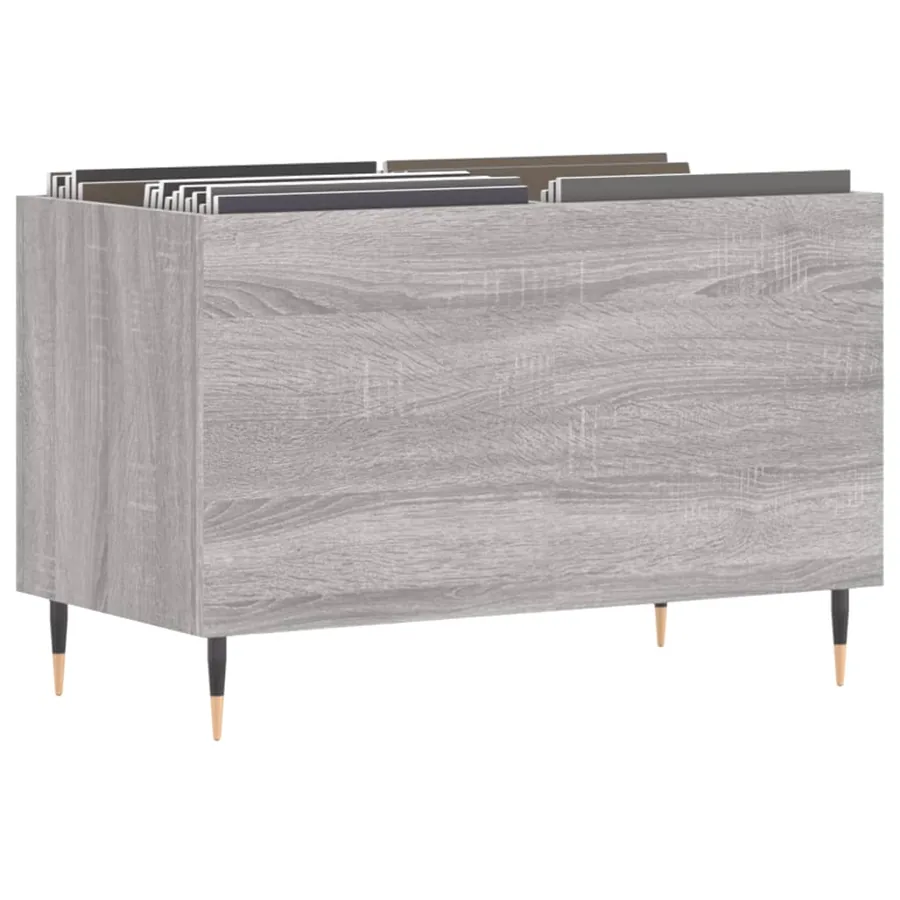 Armoire à disques sonoma gris 74,5x38x48 cm bois d'ingénierie - 3