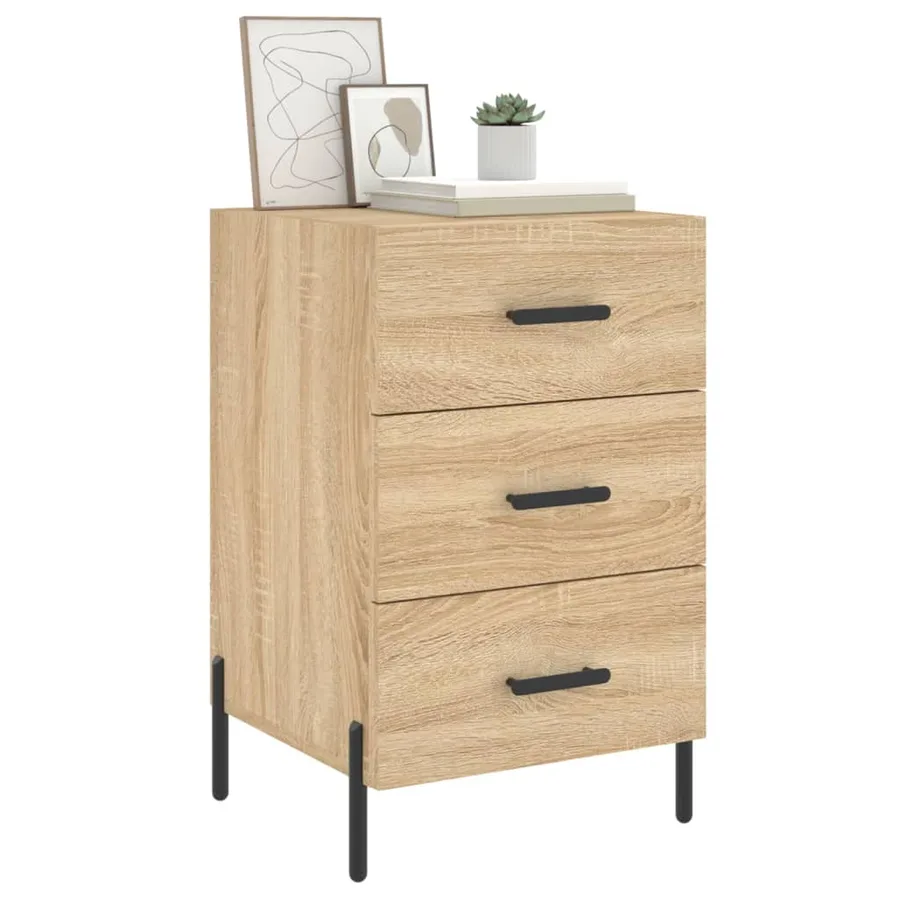 Table de chevet chêne sonoma 40x40x66 cm bois d'ingénierie - 3