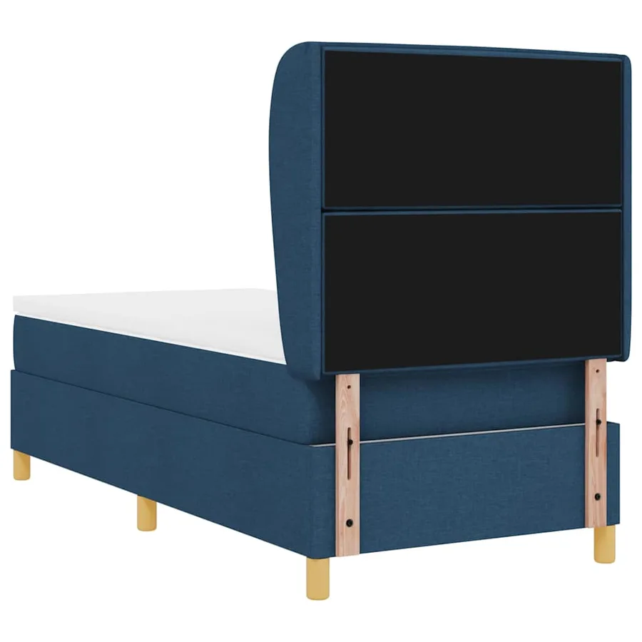 Lit à ressorts avec matelas Bleu 200 x 80 cm tissu - 9