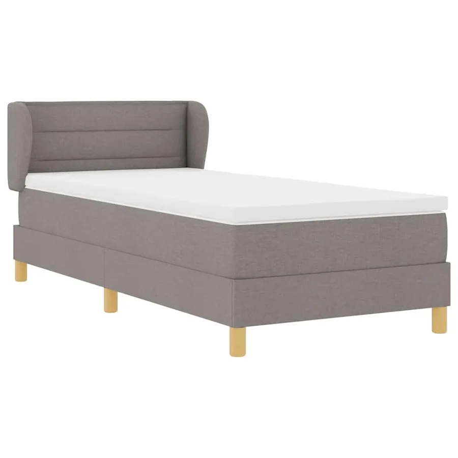 Lit à ressorts avec matelas Taupe 80 x 200 cm tissu - 6