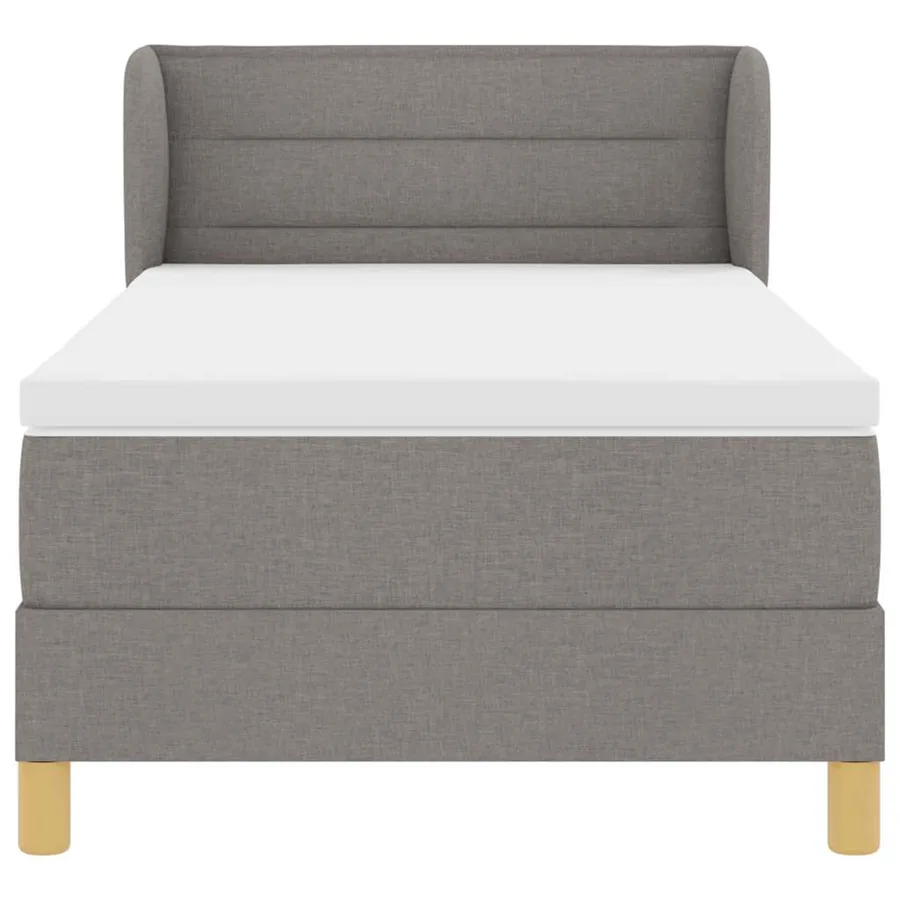 Lit à ressorts avec matelas Taupe 80 x 200 cm tissu - 7
