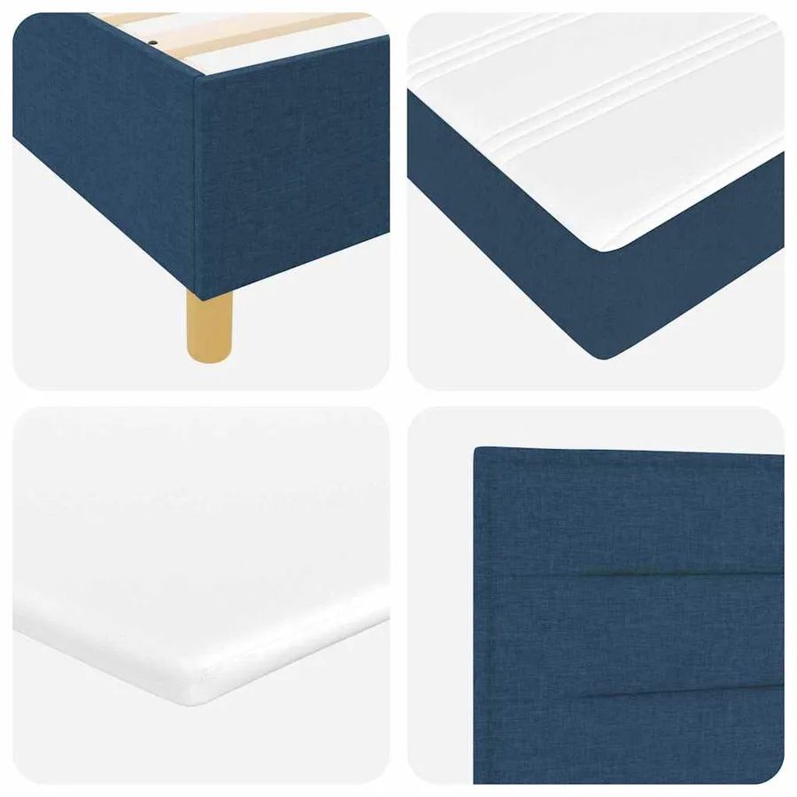 Lit à ressort LED avec matelas Bleu 80 x 200 cm tissu - 11