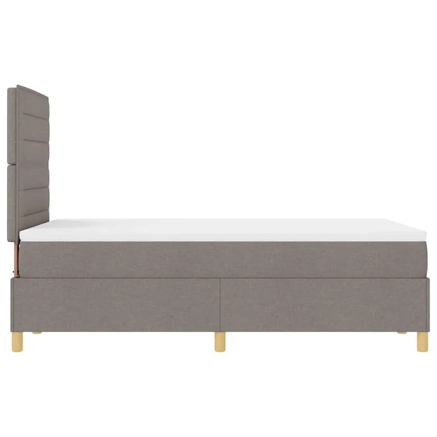 Lit à ressort LED avec matelas Taupe 120 x 190 cm tissu - 9