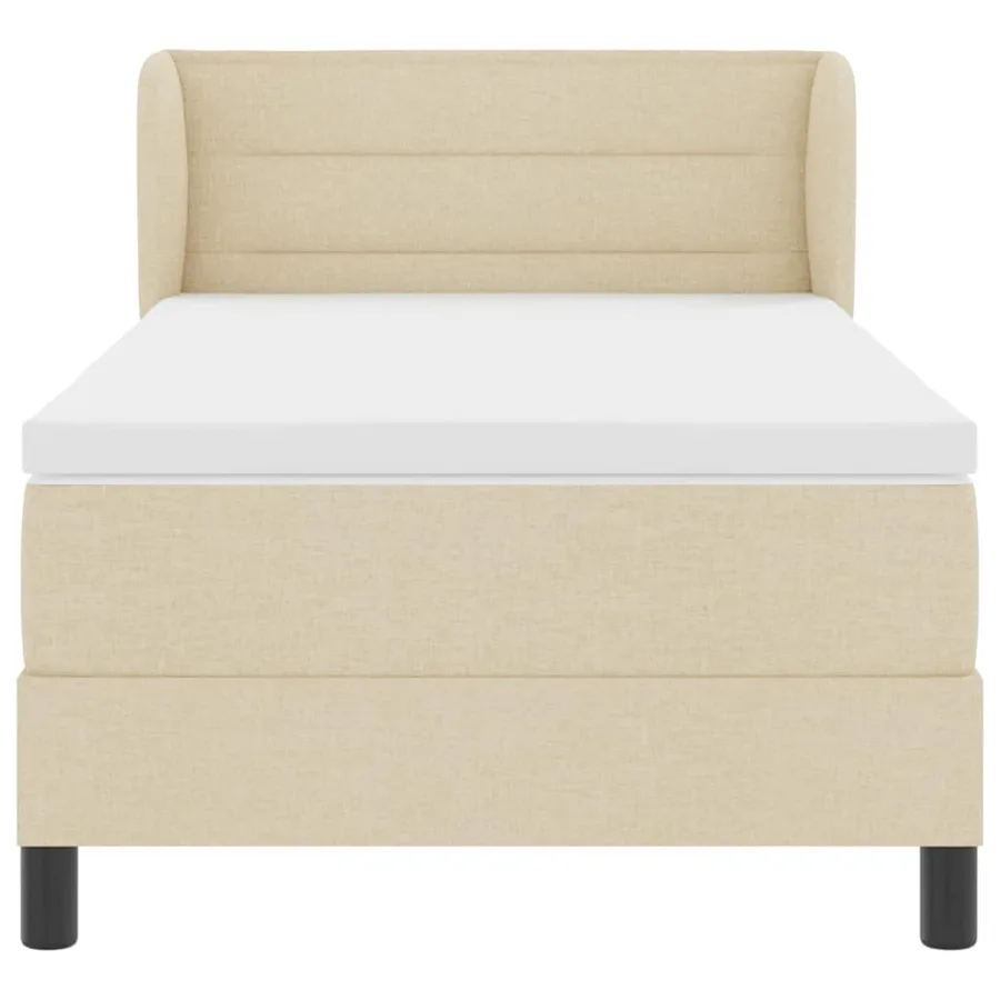Lit à ressorts avec matelas Crème 90 x 200 cm tissu - 7
