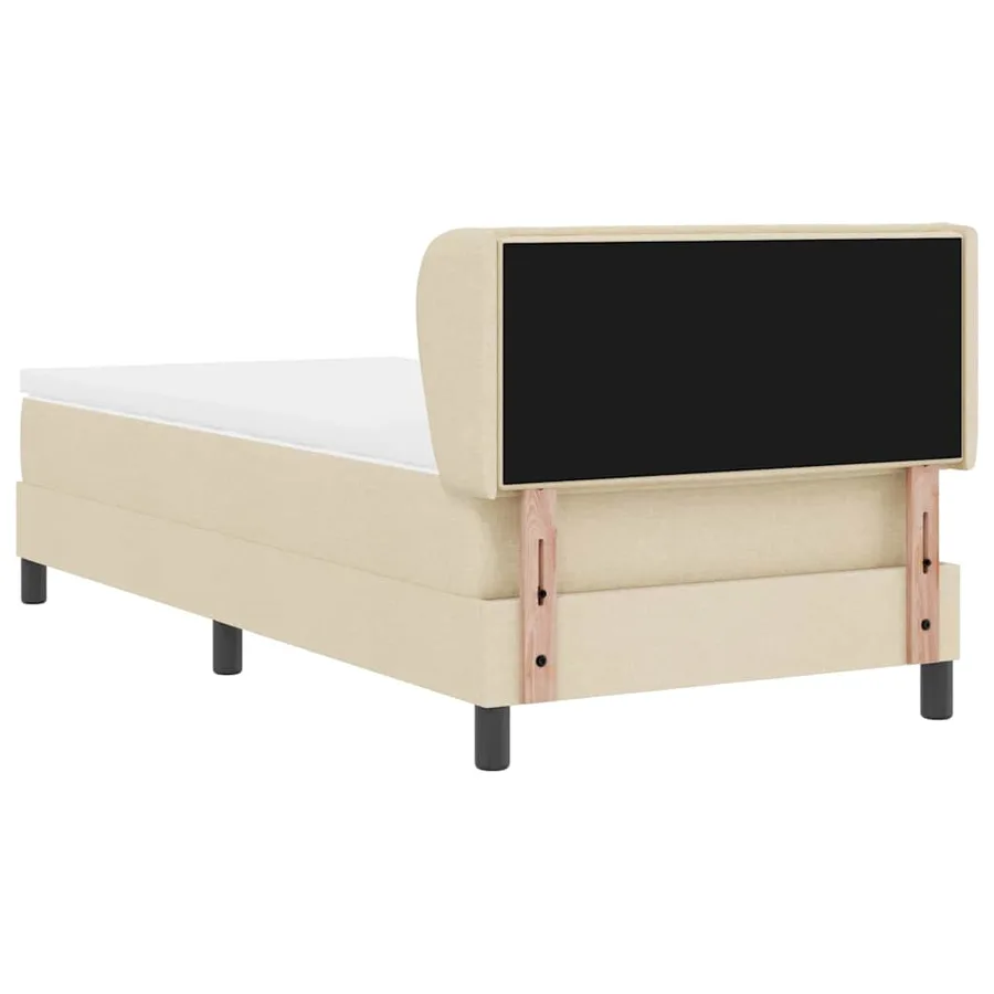 Lit à ressorts avec matelas Crème 90 x 200 cm tissu - 9