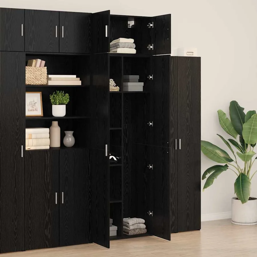 Armoire de rangement 2 pcs Chêne noir 70 x 42,5 x 185 cm - 4