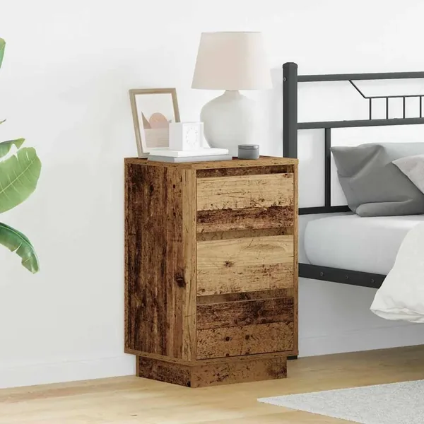 Cabinet de chevet avec tiroir Bois ancien 39 x 34,5 x 65 cm