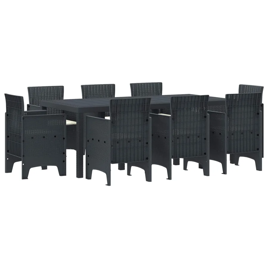 Ensemble de salle à manger pour jardin 9 pcs Anthracite - 2