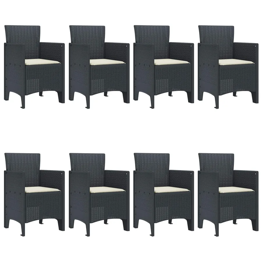 Ensemble de salle à manger pour jardin 9 pcs Anthracite - 4