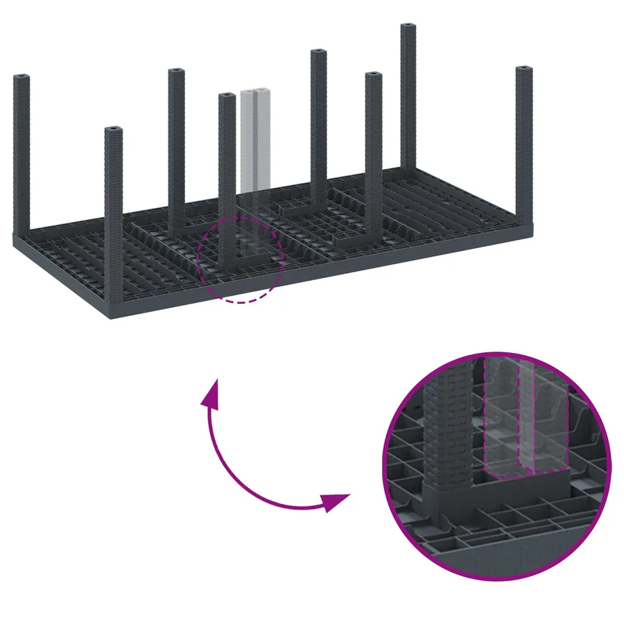 Ensemble de salle à manger pour jardin 9 pcs Anthracite - 9