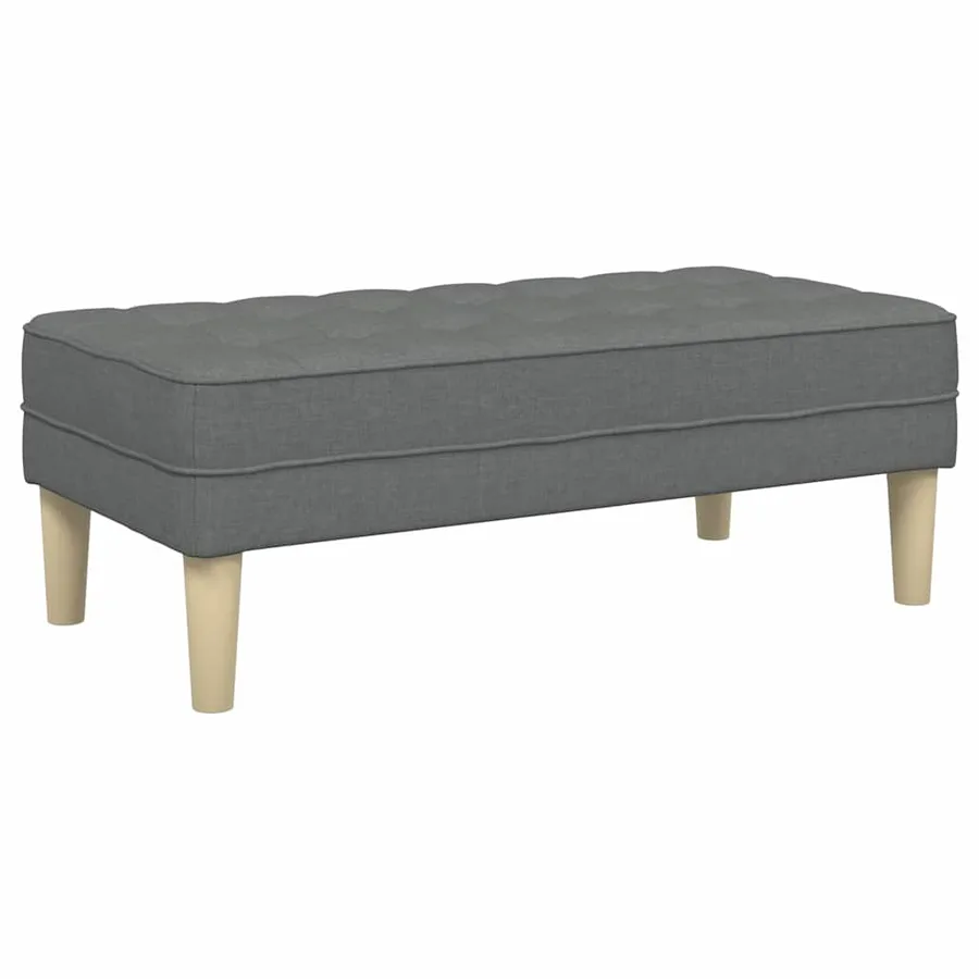 banc avec coussin Gris foncé 113 x 57 x 39 cm tissu - 6