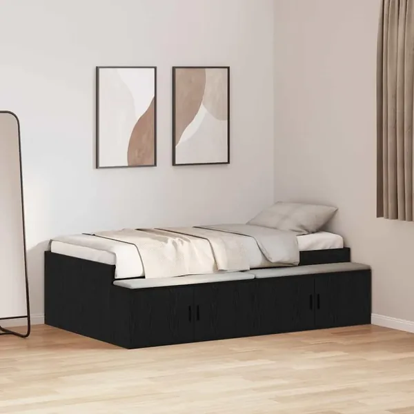 Cadre de lit Chêne noir 80 x 200 cm Bois d'ingénierie