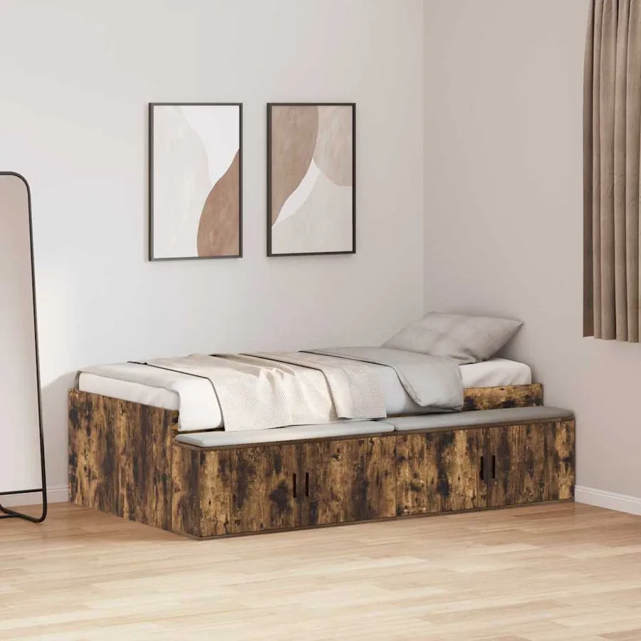 Cadre de lit Chêne fumé 80 x 200 cm Bois d'ingénierie