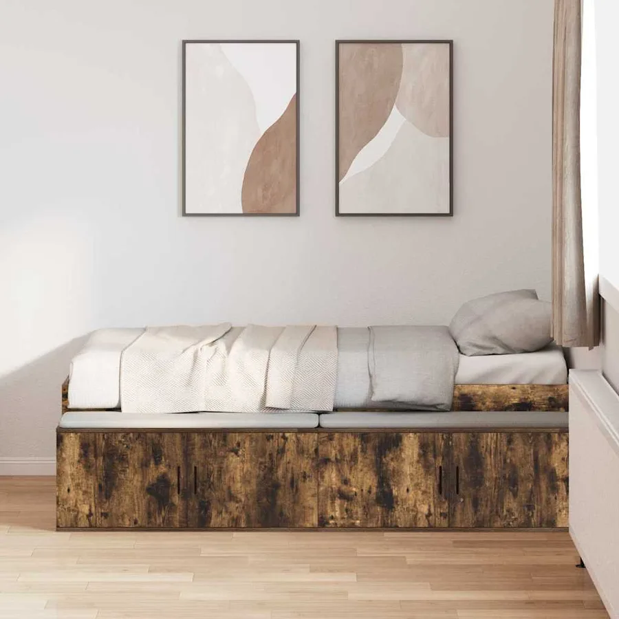 Cadre de lit Chêne fumé 80 x 200 cm Bois d'ingénierie - 3