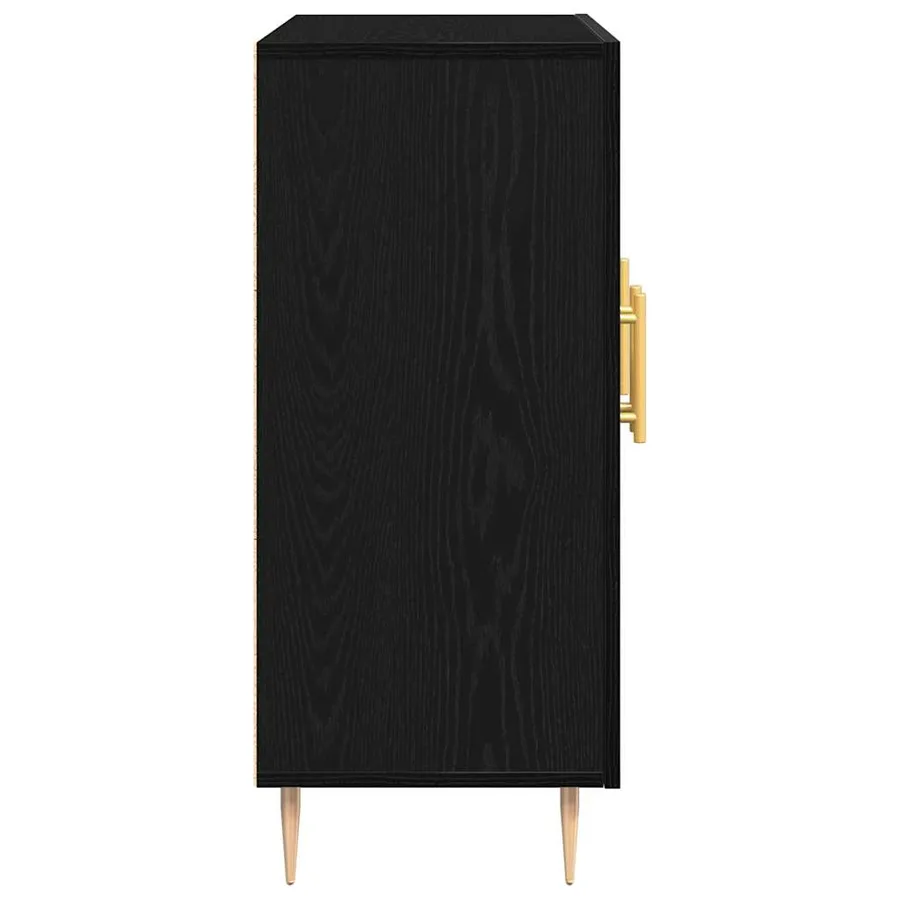Buffet Chêne noir 90 x 34 x 80 cm Bois d'ingénierie - 7