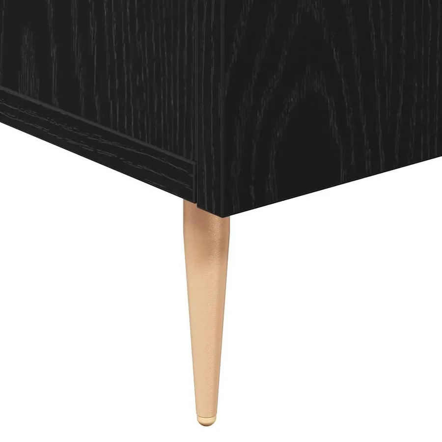 Buffet Chêne noir 90 x 34 x 80 cm Bois d'ingénierie - 9