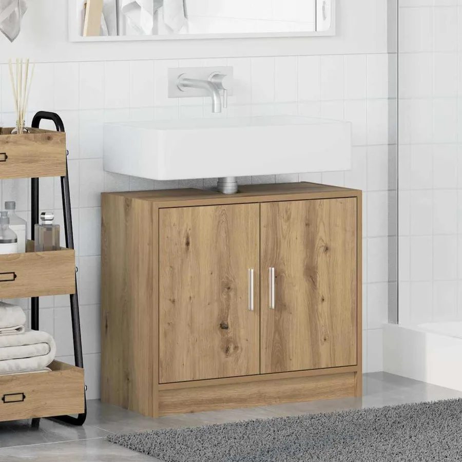 Cabinet de salle de bain Chêne artisanal 63 x 29 x 55 cm - 4