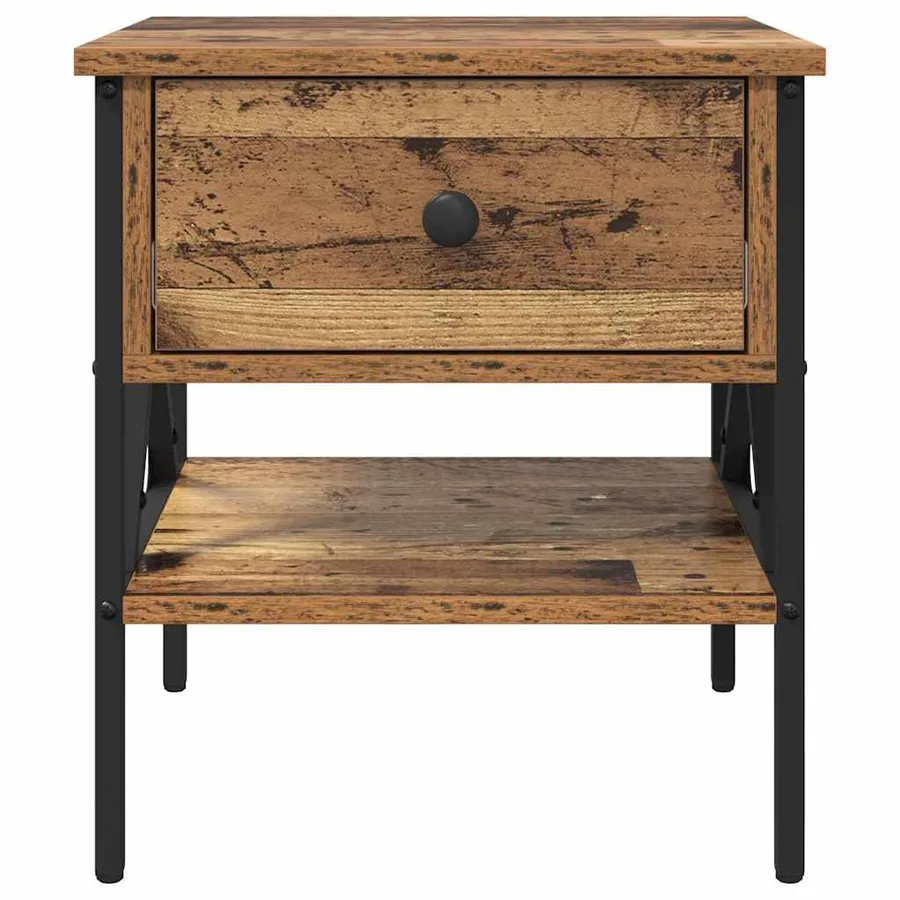 Table de chevet avec tiroir 2 pcs Bois ancien 40 x 42 x 45 cm - 7