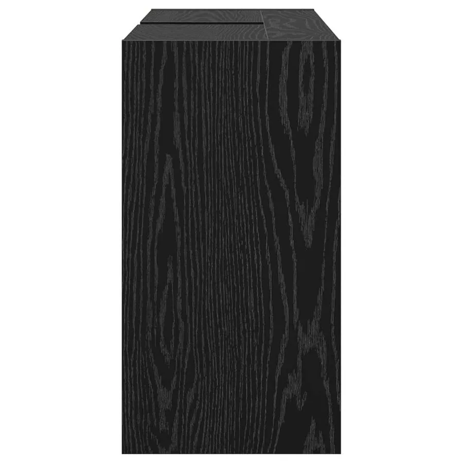 Cabinet de salle de bain avec porte Chêne noir 90 x 29 x 55 cm - 7