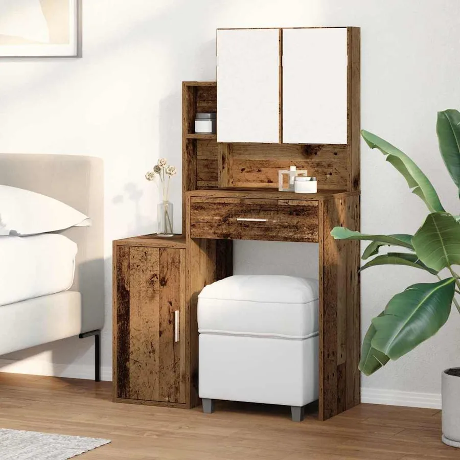 Table de Toilette avec tiroir Bois ancien 80 x 35 x 132 cm - 4