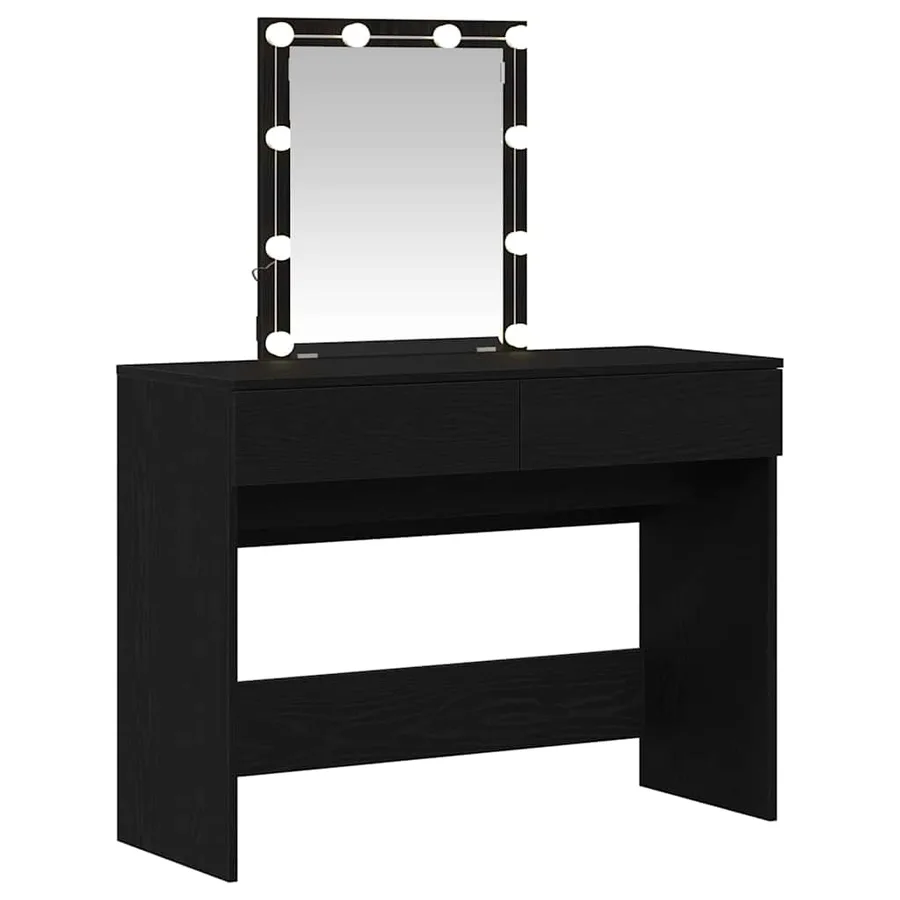 Table de Toilette avec tiroir Chêne noir 100 x 40 x 130 cm - 2