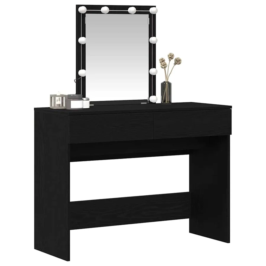 Table de Toilette avec tiroir Chêne noir 100 x 40 x 130 cm - 3