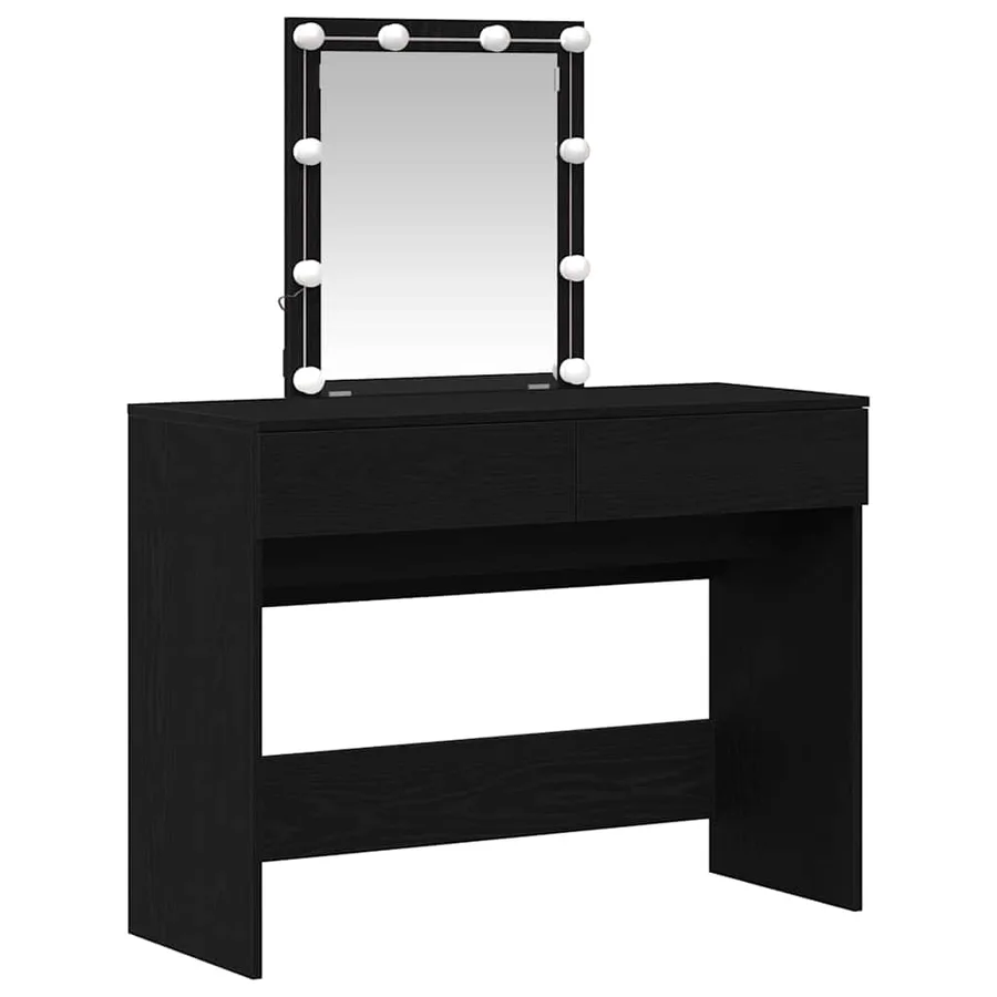 Table de Toilette avec tiroir Chêne noir 100 x 40 x 130 cm - 4