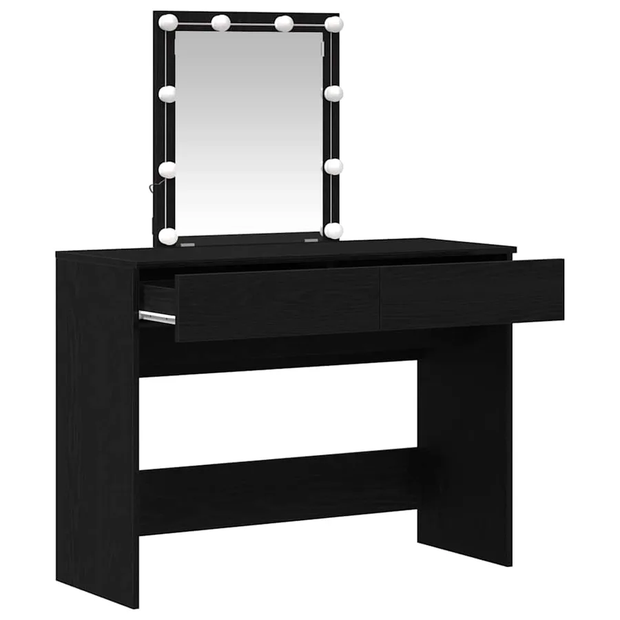 Table de Toilette avec tiroir Chêne noir 100 x 40 x 130 cm - 5