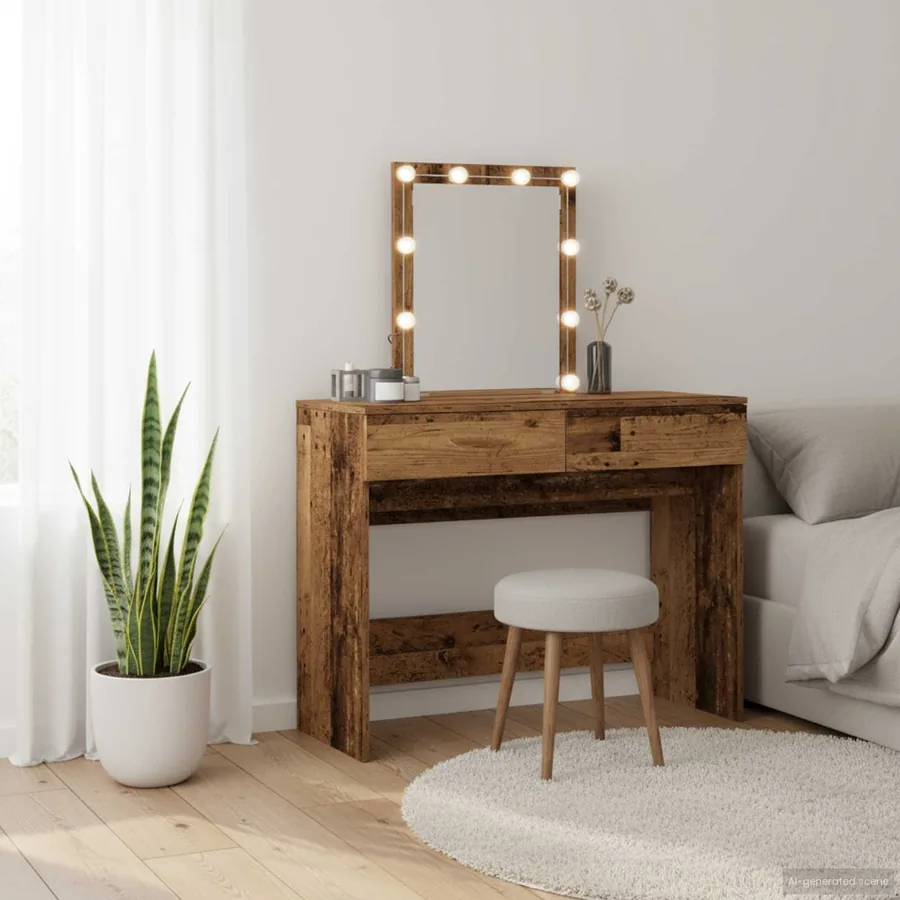 Table de Toilette avec tiroir Bois ancien 100 x 40 x 130 cm