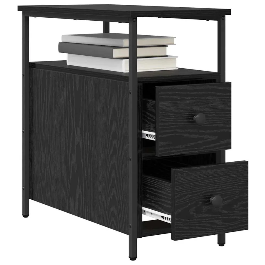 Cabinet de chevet Chêne noir 30 x 60 x 60 cm Bois d'ingénierie - 3