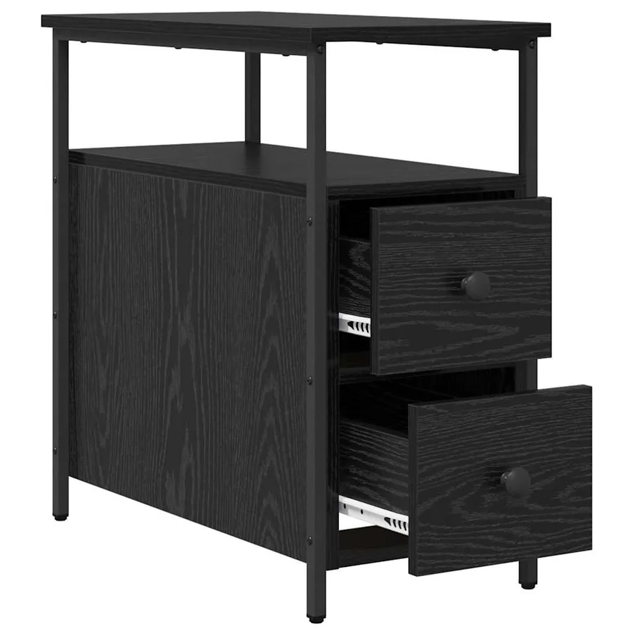 Cabinet de chevet Chêne noir 30 x 60 x 60 cm Bois d'ingénierie - 5