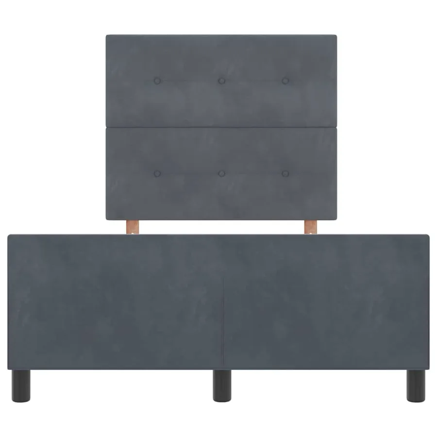 Lit à ressorts avec tête de lit Gris foncé 120 x 200 cm Velours - 7
