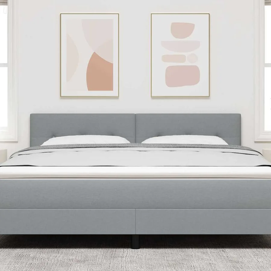 Tête de lit réglable en hauteur Gris clair 180 cm tissu - 3