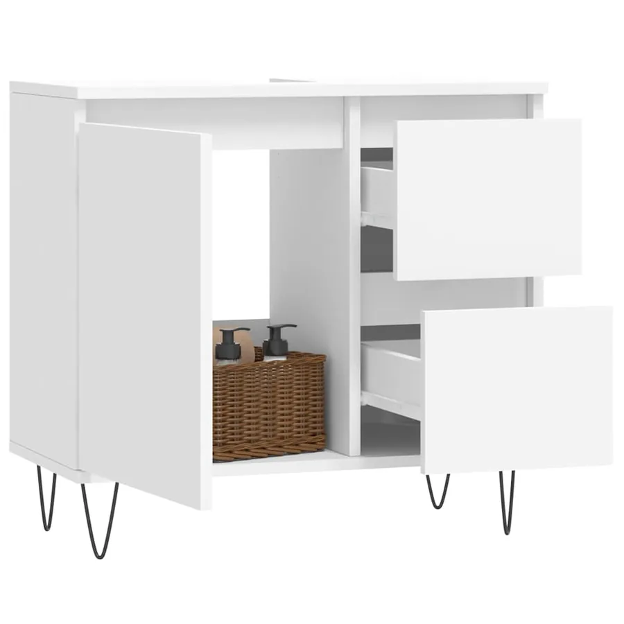 Armoire de salle de bain blanc 65x33x60 cm bois d'ingénierie - 3